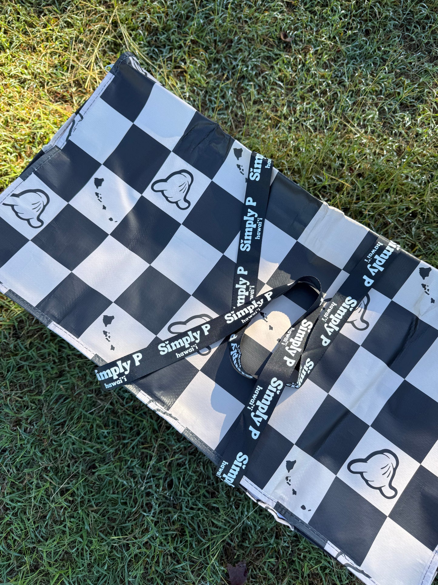 Zipper bulky bag- Checkered Shaka