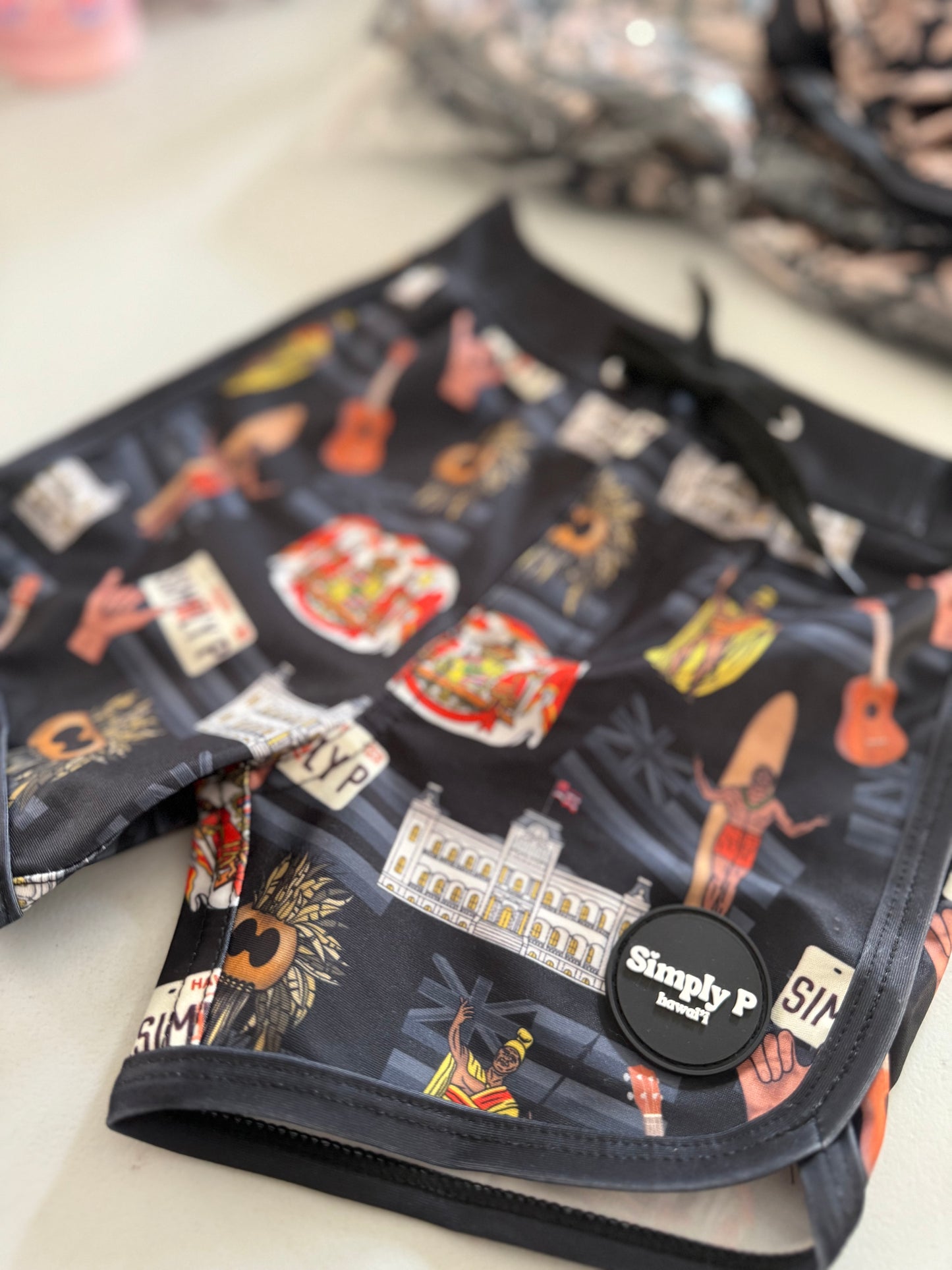 Keiki swim shorts- Hawaiian Roots