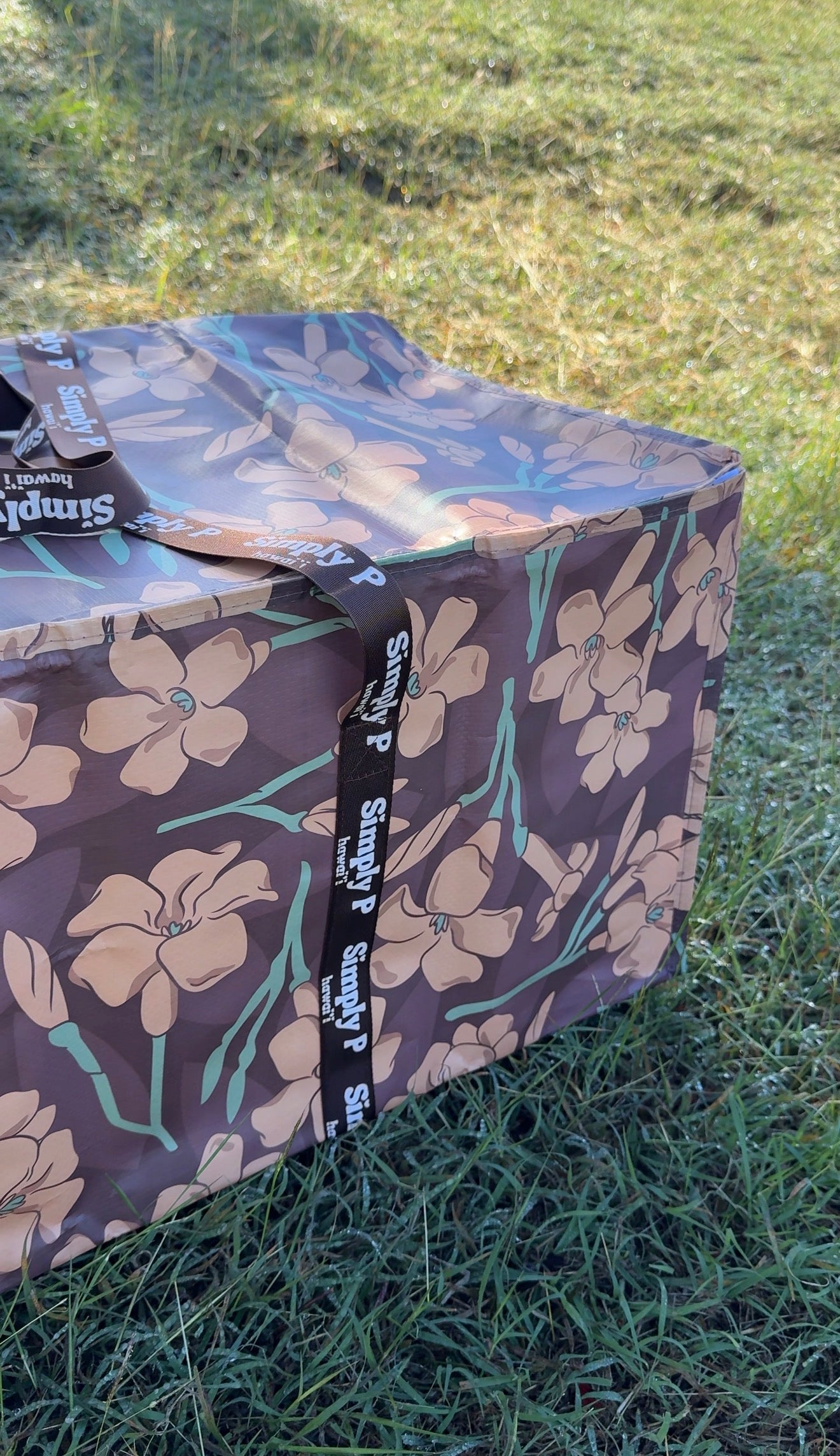 Zipper bulky bag- Keni blooms (brown)