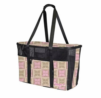 Collapsing Beach Tote- Pink Quilt