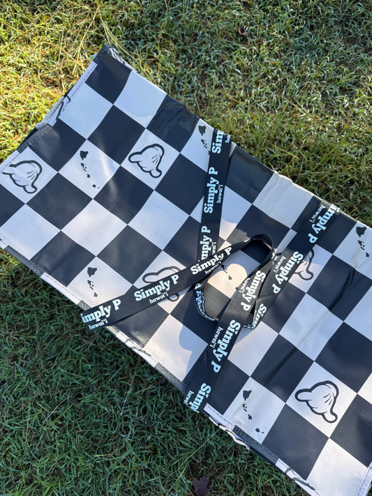 Zipper bulky bag- Checkered Shaka