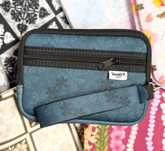 Phone pouch- Deep Blue Hebrew