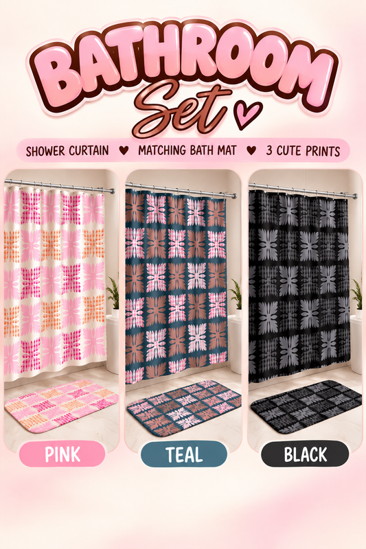 Shower curtain AND Bath Mat set