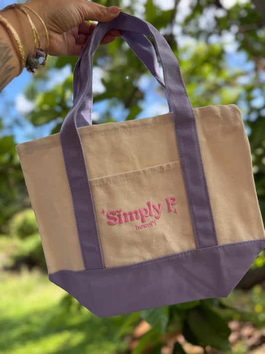 mini Canvas tote- Purple