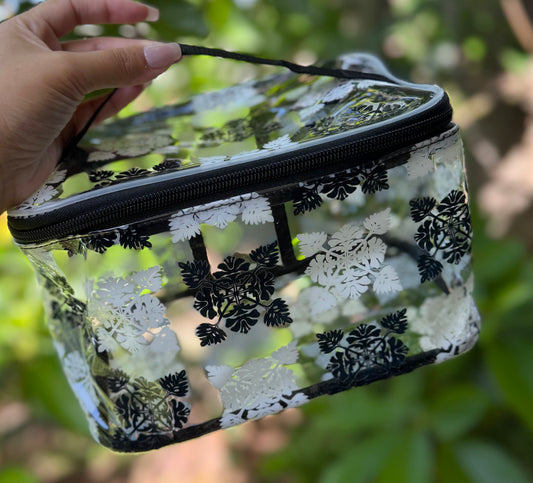 Makeup clear bag- Black Quilt