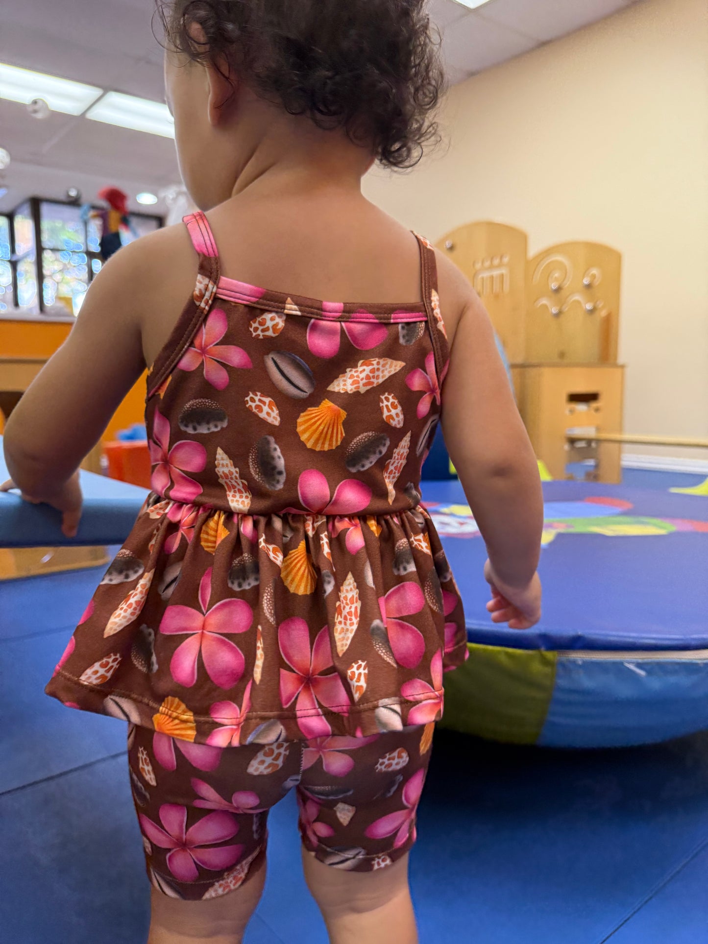 Flowy top + Biker set- Pua & Puka (Brown)