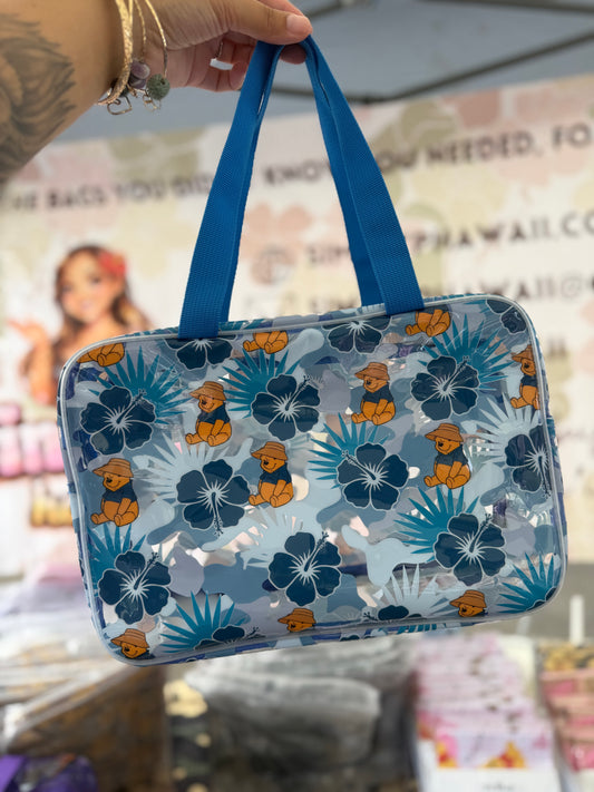 Clear bag- Blue Camo Pooh