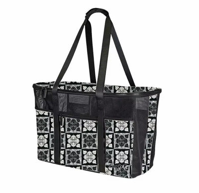 Collapsing Beach Tote- Black Quilt