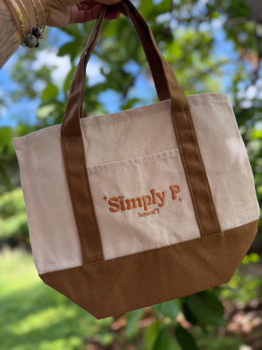 mini Canvas tote- Brown