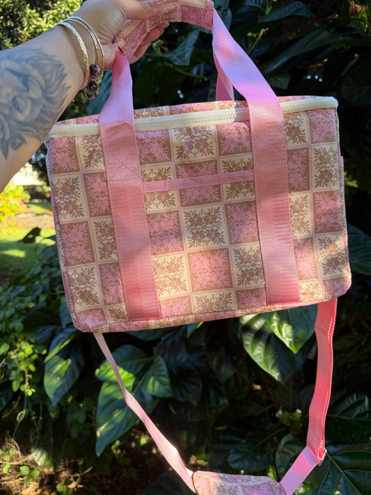 Lunch cooler bag- Pink Orchid Quilt