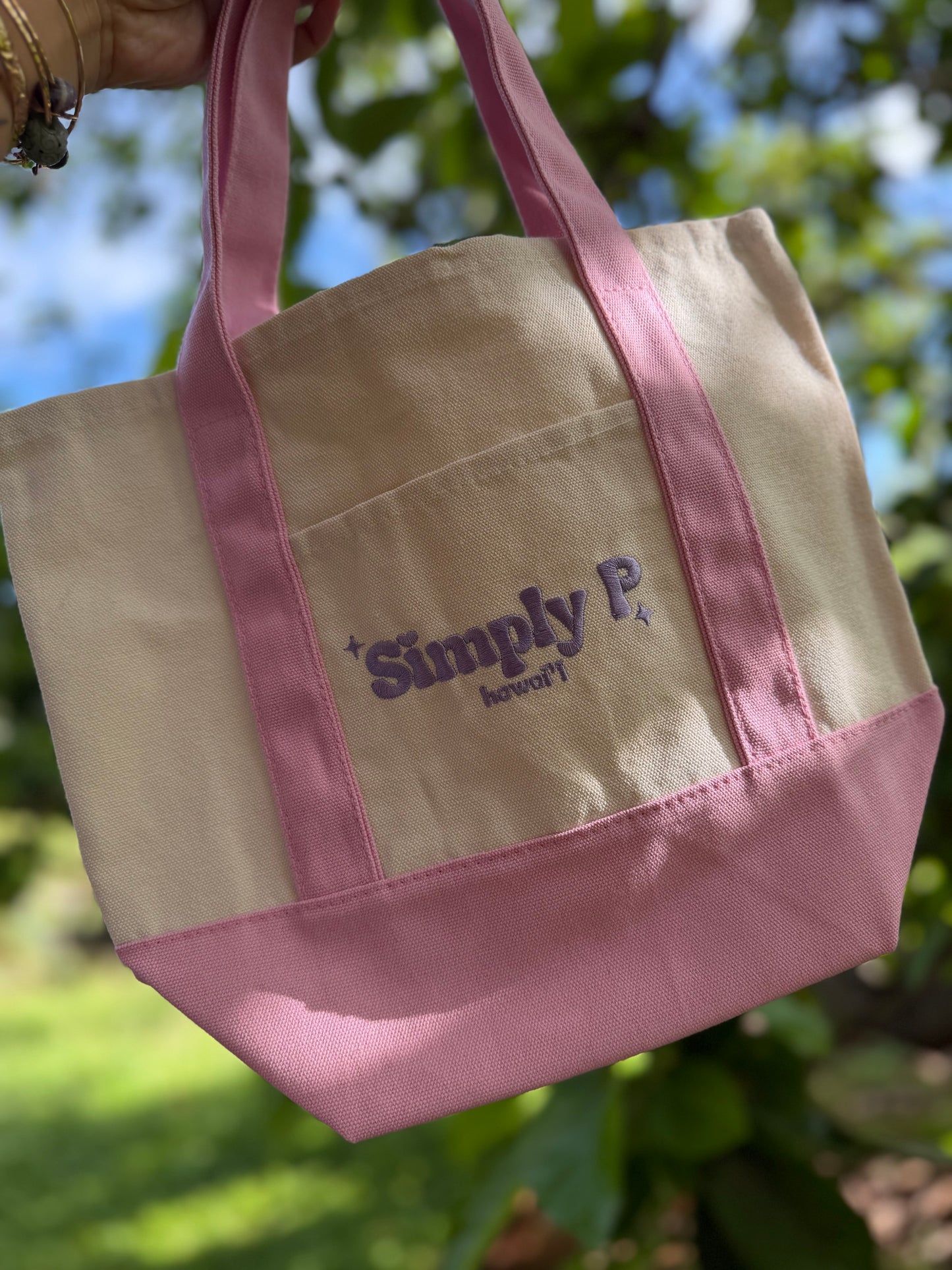 mini Canvas tote- Pink