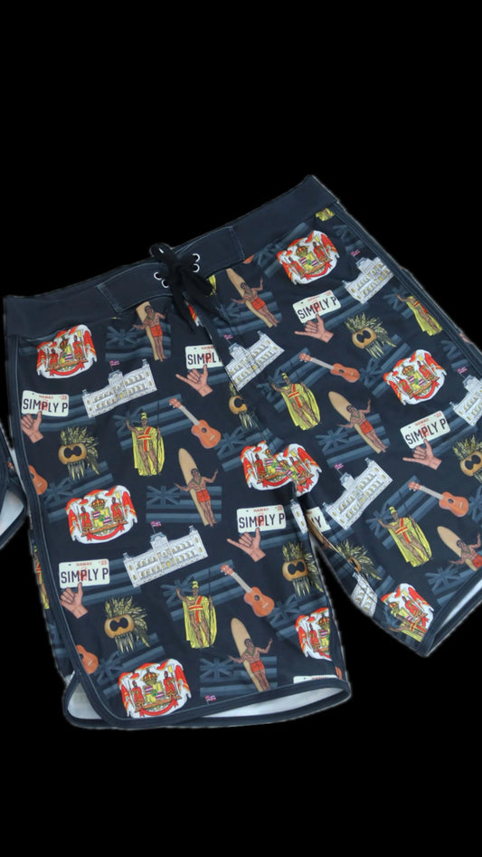 Adult swim shorts- Hawaiian Roots