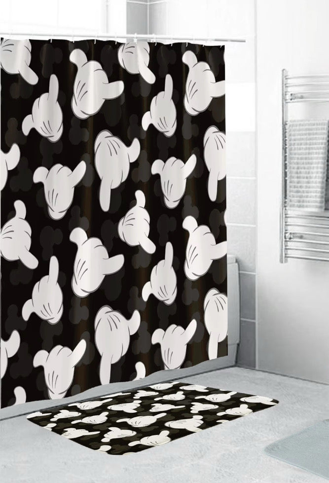 Shower curtain + Bath mat- Mickey Shaka