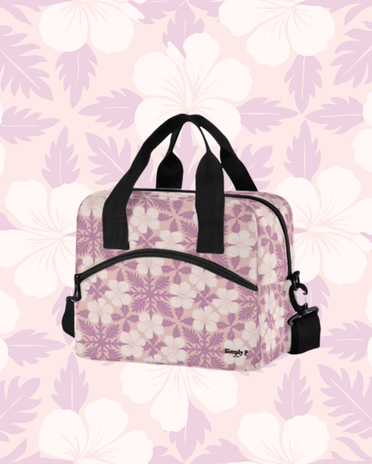 Lunch bag- Pink Hibiscus